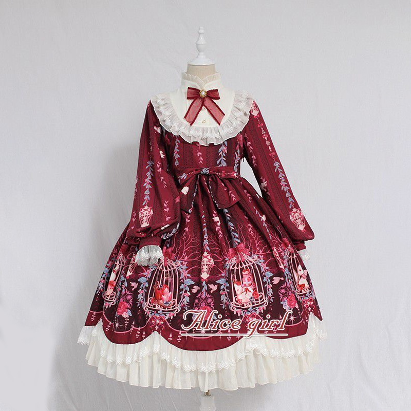 Summer Victorian Clothing - MAGOGO Kawaii sukienka Lolita z długim