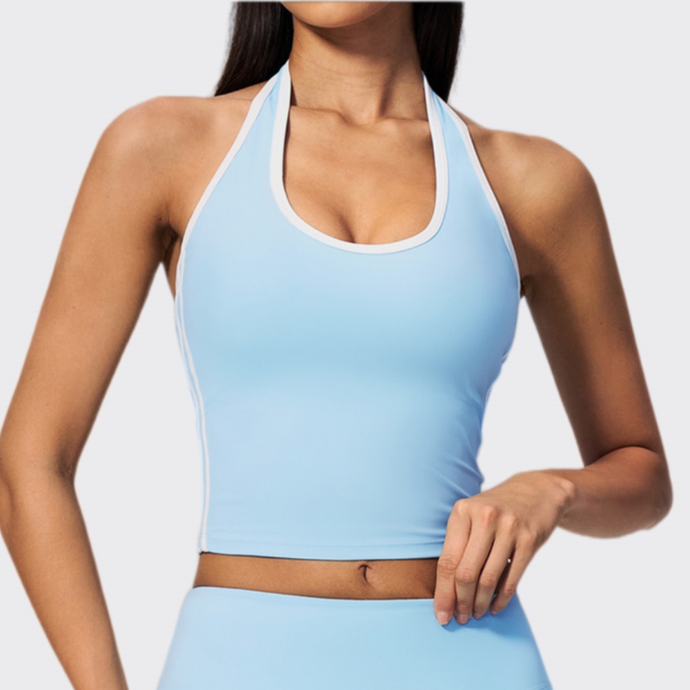 Summer Clothing Jd - Sportowy biustonosz typu halter z wkładkami,