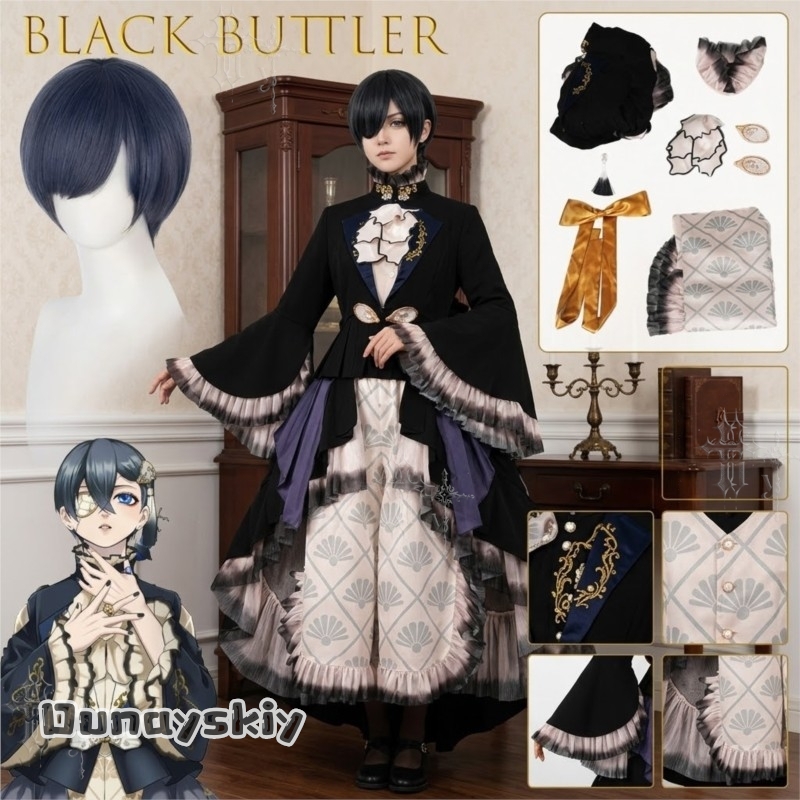 Romper Playsuit Women - Kostium Oyster Ciel Cosplay Anime Black