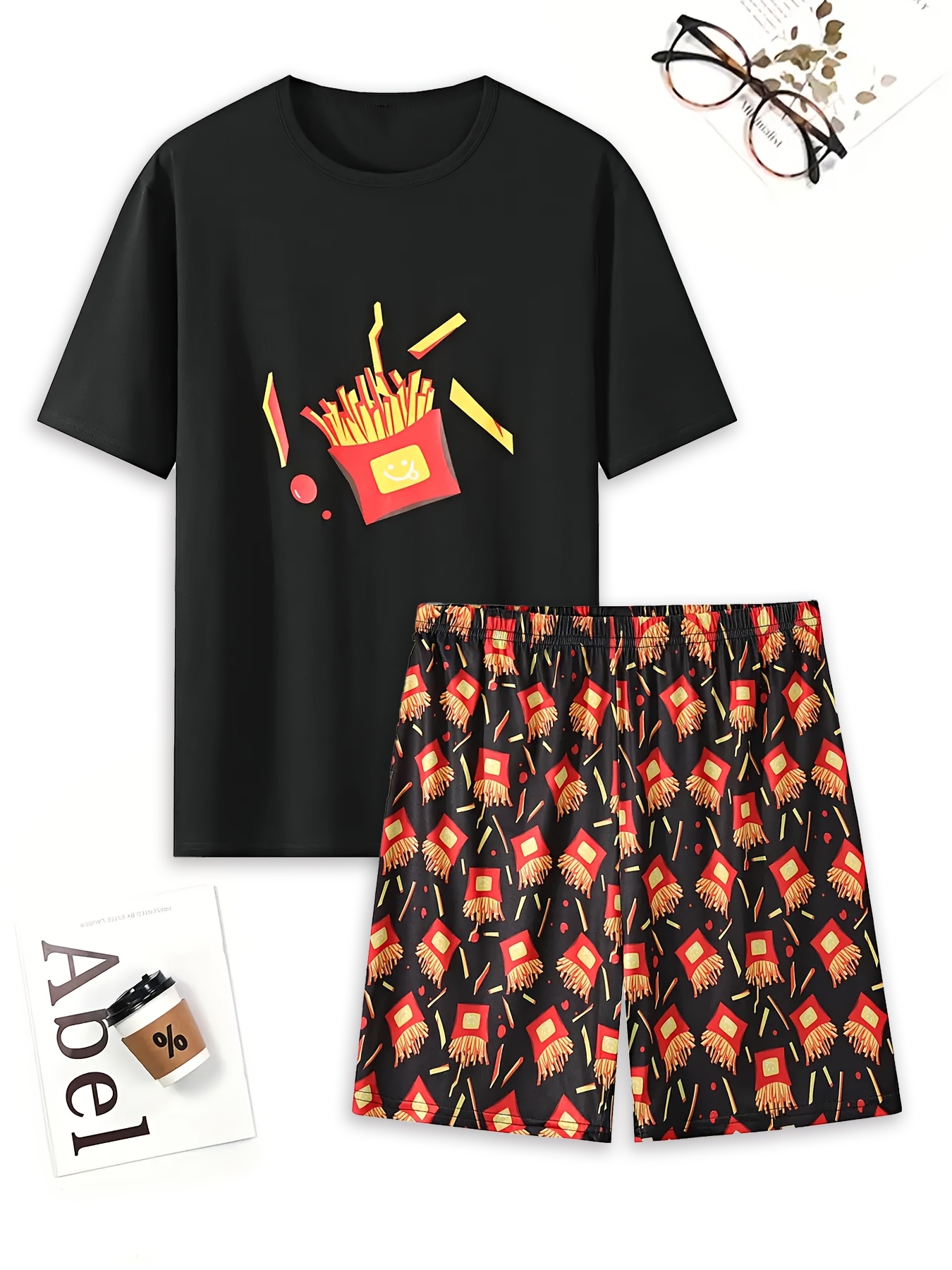 Summer Clothing In French - Zestaw piżam w stylu casual z