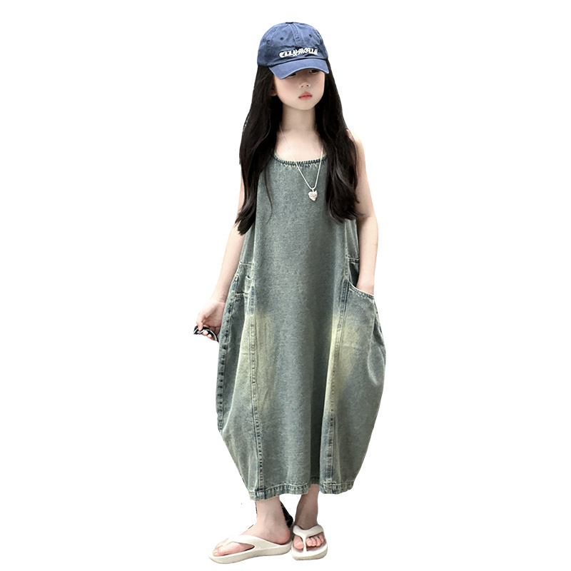 Yours Summer Clothing - Vintage Blue Children Girls Wysokiej jakości