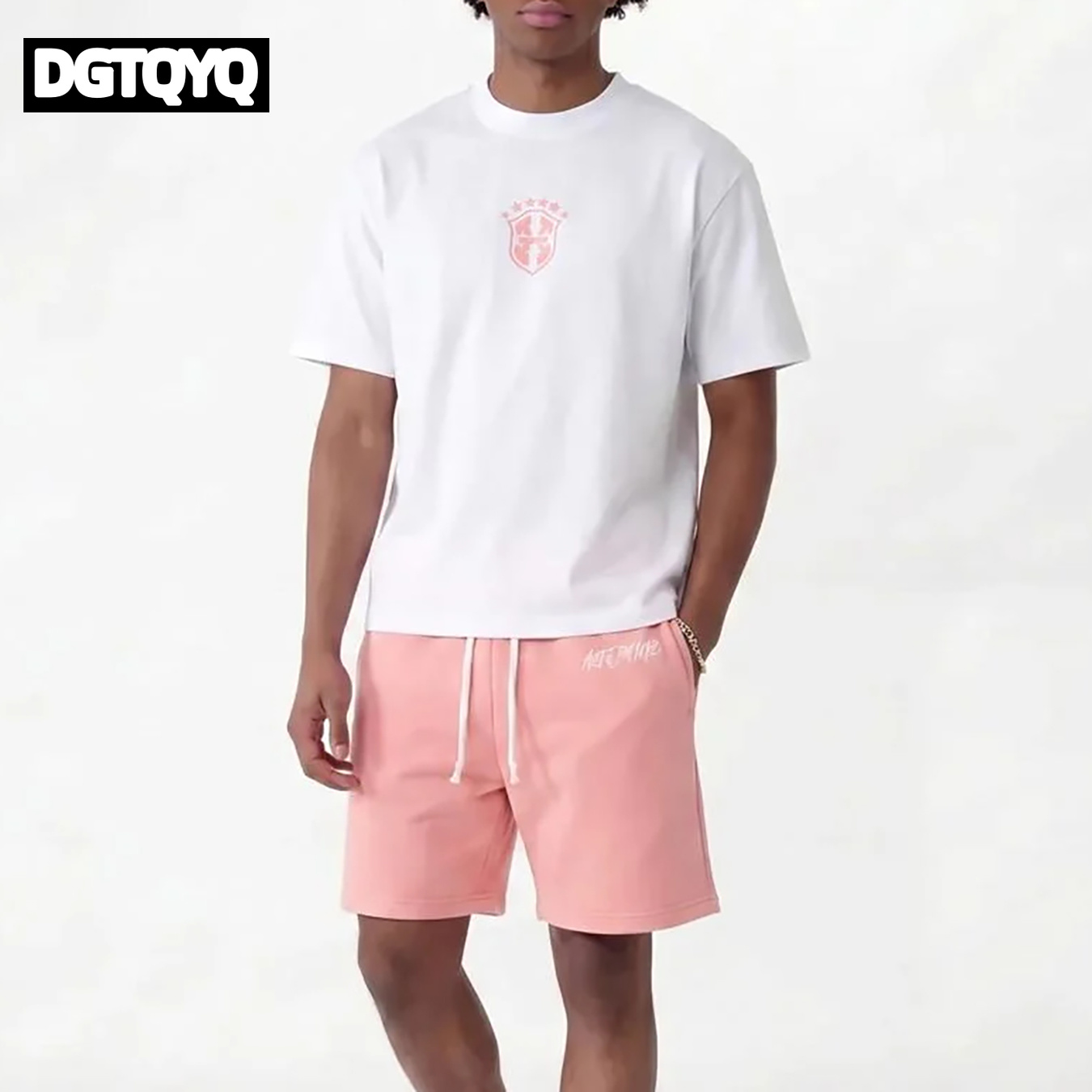 Męskie letnie nowe różowe haft – Summer Clothing Trend recenzja i cena