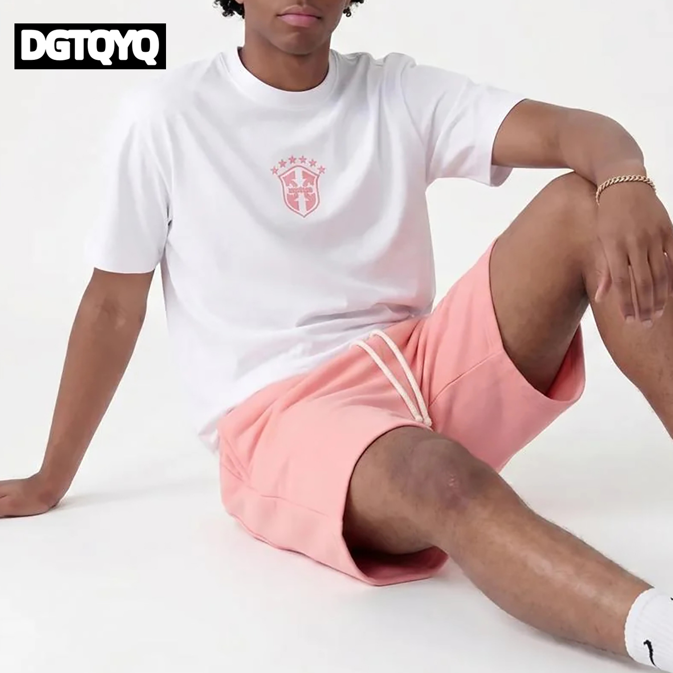 Męskie letnie nowe różowe haft – Summer Clothing Trend recenzja i cena
