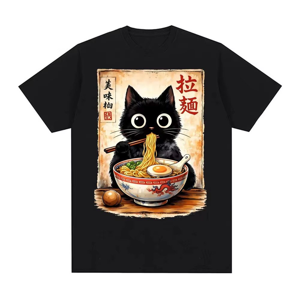 Koszulka 2026 Kawaii Ramen Cat – Summer Clothing Essentials Women recenzja i cena