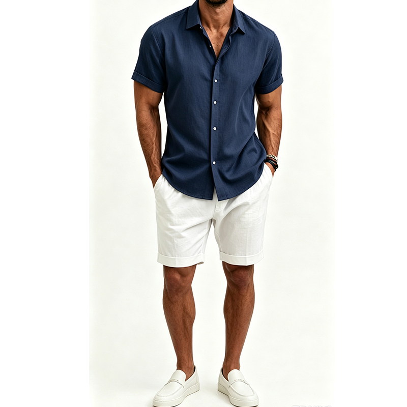 Męski zestaw koszulowy z baweł – Summer Clothing Trend recenzja i cena