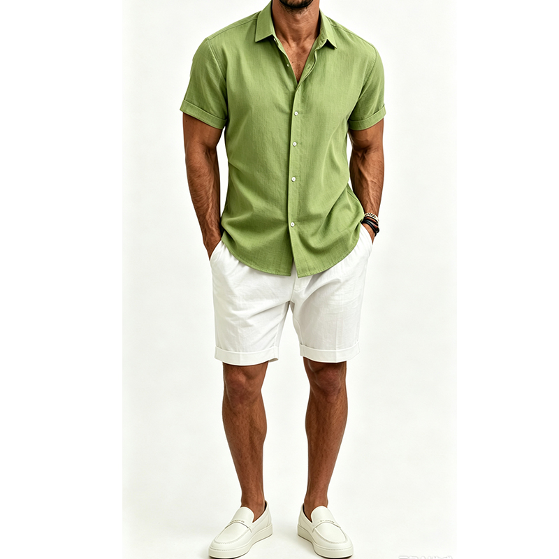 Męski zestaw koszulowy z baweł – Summer Clothing Trend recenzja i cena